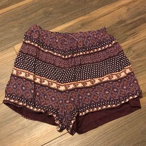 patterned fabric shorts